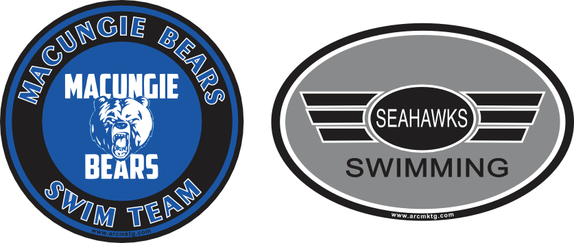 Custom fundraising car magnets for swim teams – Macungie Bears Swim Team and Seahawks Swimming Club