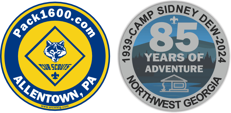Scouting Car Magnets - Pack 1600 and Camp Sidney Dew Custom scouting car magnets for Pack 1600 in Allentown, PA and Camp Sidney Dew in Northwest Georgia