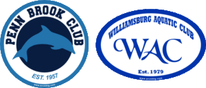 Custom swim team car magnets for Penn Brook Club and Williamsburg Aquatic Club