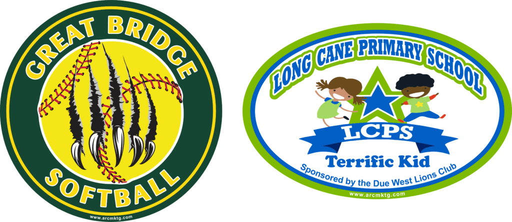 Example fundraising car magnets for school and team fundraisers including softball and elementary school designs