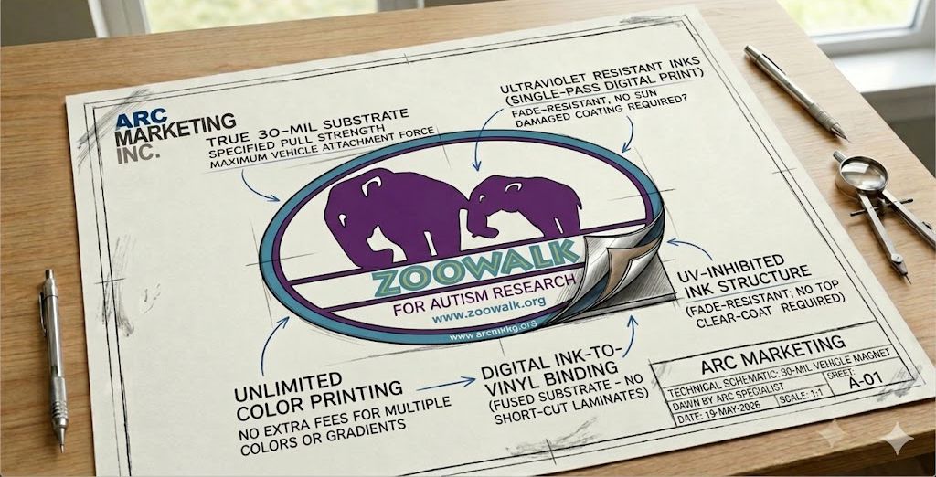Custom printed car magnet manufacturing process